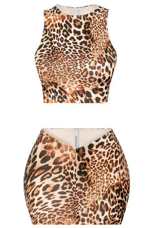 Reyna Leopard Skirt Set